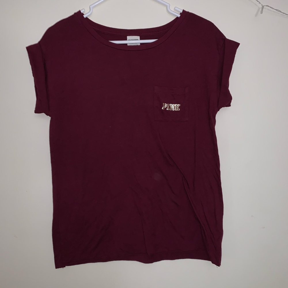 PINK Maroon tee w/ gold